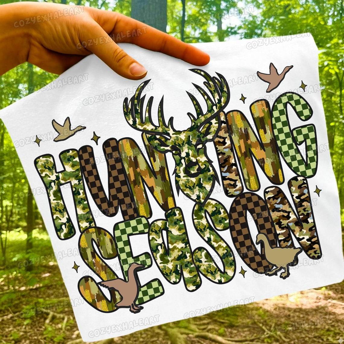 Tiny Hug Hunting Season Rustic Camo Outdoors Sublimation Design, Deer ...