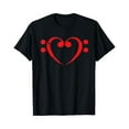 thumbnail image 1 of Tiny Hug Low Tune Heart Bass Player Gift Bassist Gift Guitarist Music T-Shirt, Full Size S-5XL Shirt, 1 of 5