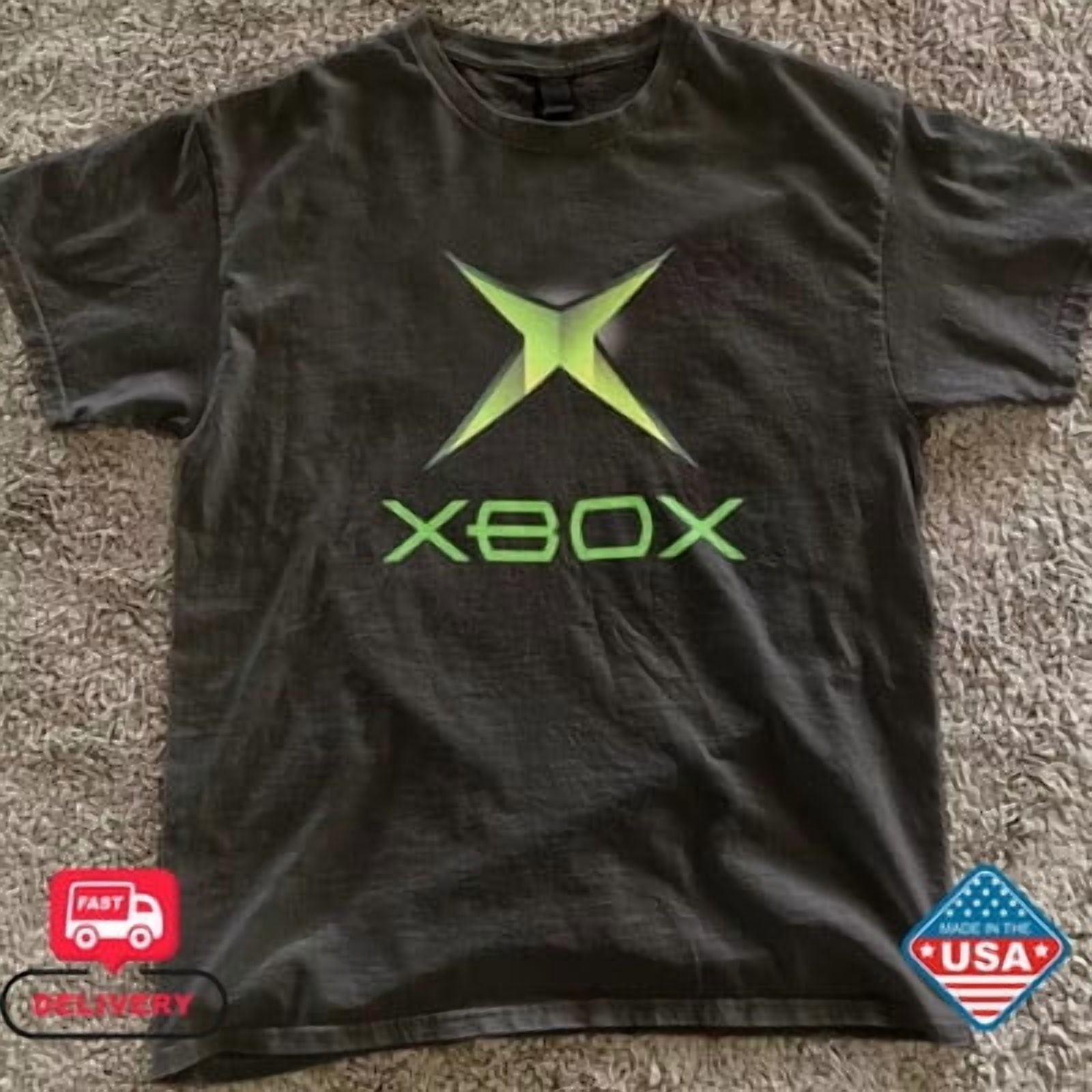 Xbox Robe Tiny Hug Original Xbox logo green black tee - Vintage Gaming Shirt Y2k ...