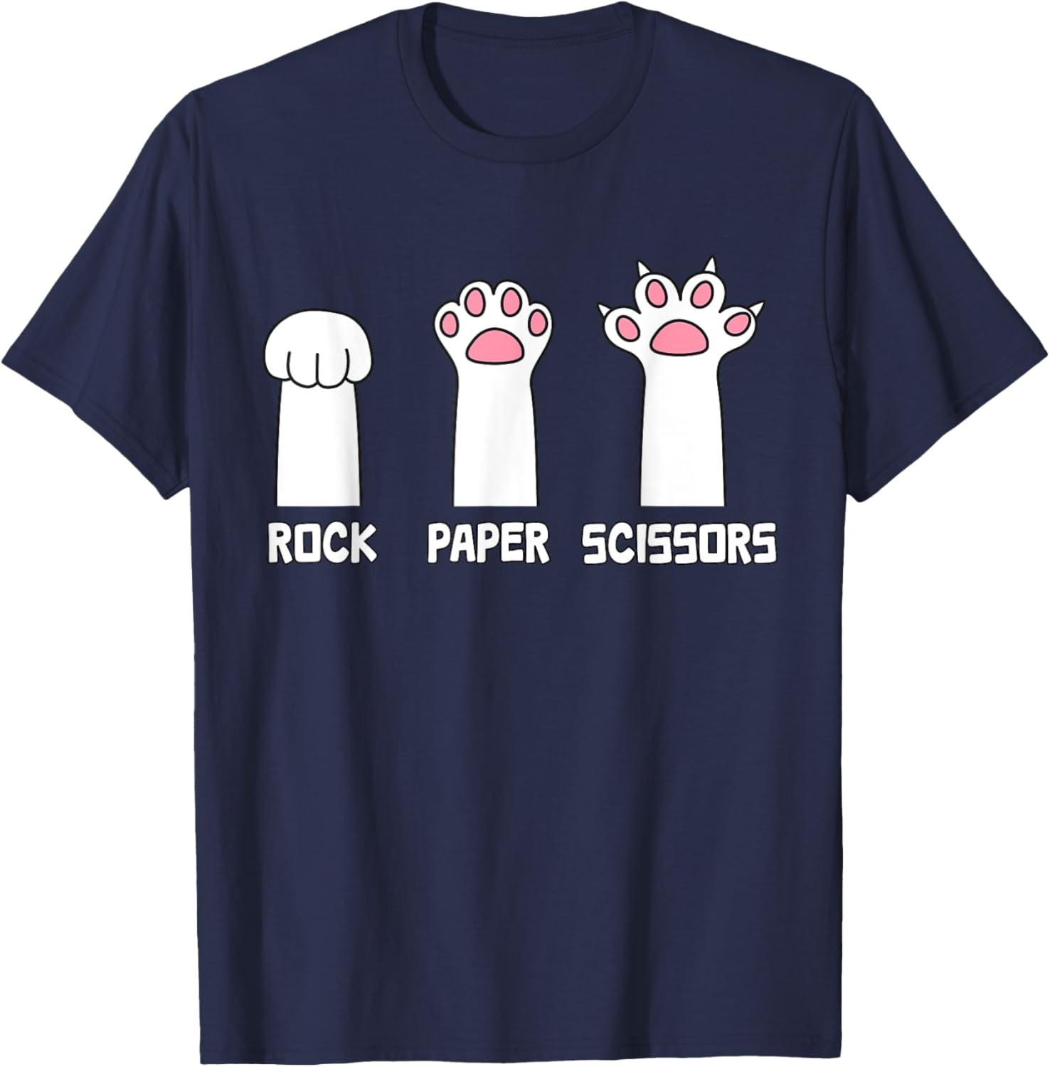 Tiny Hug Rock Paper Scissors Cat - Paws Game Cute Paw Cat T-Shirt All ...
