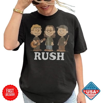 Tiny Hug Rush Band Cartoon Fan Gifts Unisex T-Shirt Rush Inspired Tee S-5XL Fan Music Tee All Size S-5XL