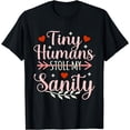 thumbnail image 1 of Tiny Humans Daycare Provider Childcare Teacher Work Graphic T-Shirt, 1 of 4