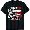 thumbnail image 1 of Tiny Humans Stole My Heart Funny Valentine's Day Teacher T-Shirt, 1 of 3