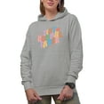 thumbnail image 1 of Tiny Humans Tamer, Retro Groovy Wavy Text Art, Teacher Merch Gift, Heather Grey Hooded Sweatshirt or Hoodie, Large, 1 of 5
