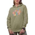 thumbnail image 1 of Tiny Humans Tamer, Retro Groovy Wavy Text Art, Teacher Merch Gift, Sand Hooded Sweatshirt or Hoodie, 3XL, 1 of 5