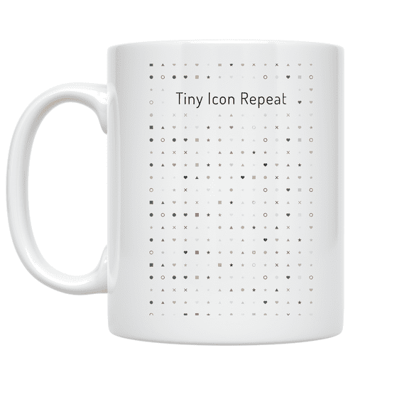 Tiny Icon Repeat Pattern - Design Enthusiast - 11 oz Ceramic Coffee Mug
