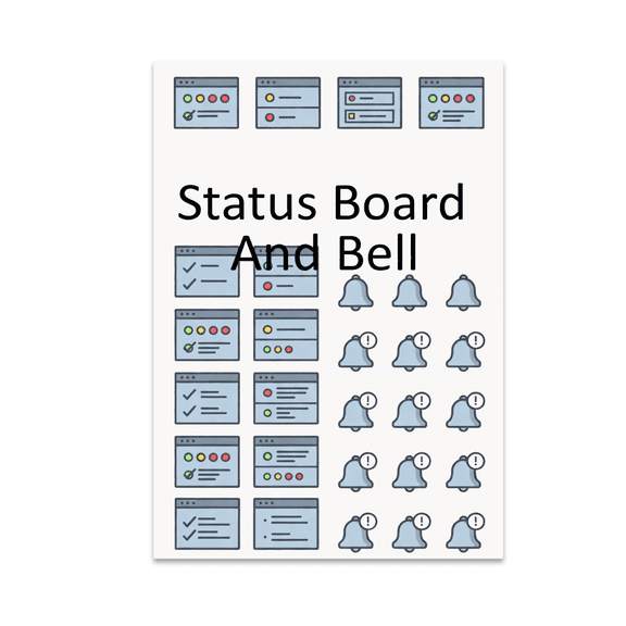 Tiny Icons Status Board And Bell - Office Decor - 13x19 Poster Print