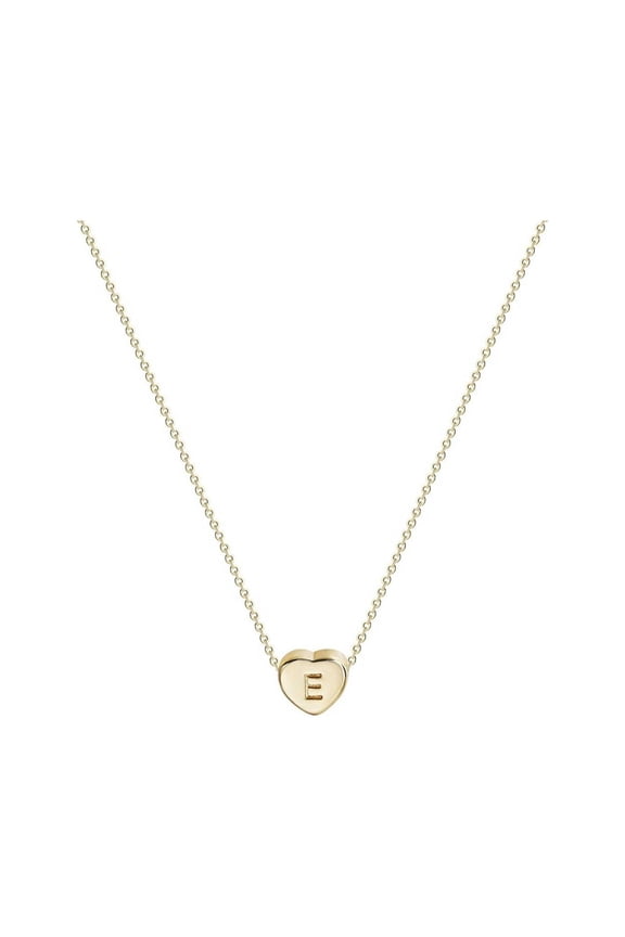 Tiny Initial Heart Necklaces for Women Gold Plated Alphabet Heart Pendant Necklace A-Z Letter Name Choker Jewelry Gift