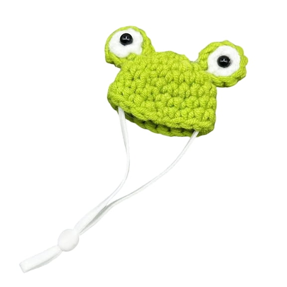 Tiny Knitted Hat for Small Animals Hamster Frog Bunny Pet Costume Accessories Cute Photo Prop Miniature Beret for Guinea Pig Kitten Adjustable Strap
