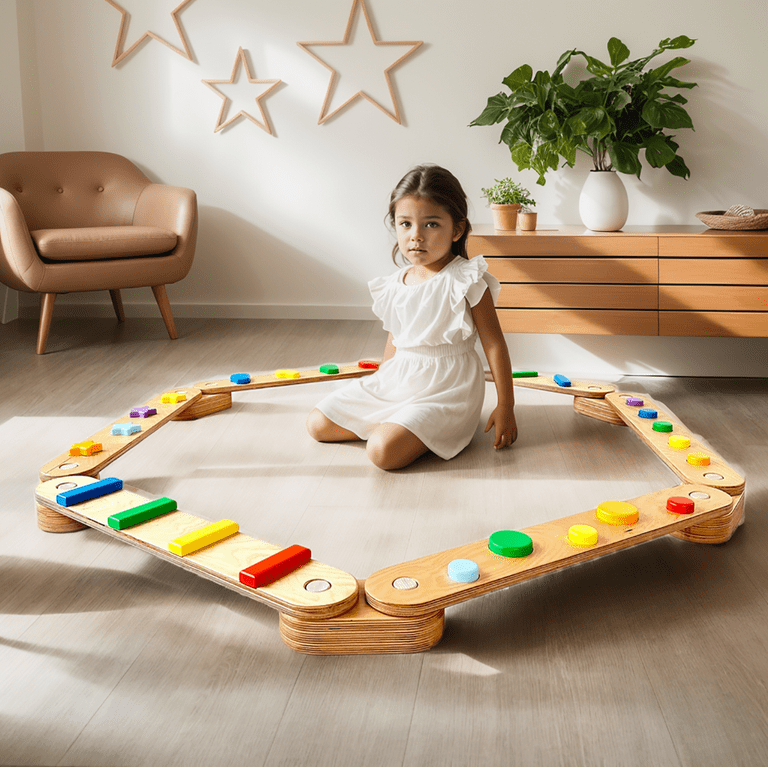Free Shipping Tiny Lan Kids Balance Beam Wooden Stepping Stones Montessori Furniture Balance Board For Toddlers Walmart