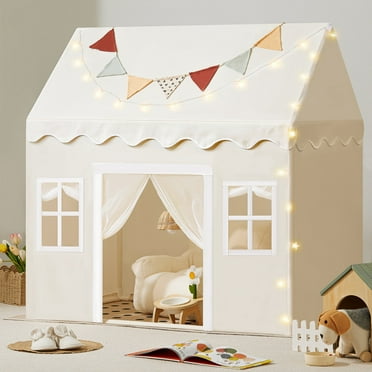 Tiny Land Play Tent with Padded Mat & LED Lights, Kids Tent, Playhouse for Kids, Indoor Bed Tent for Toddler, Toys for 3,4,5,6 Year Old Girls