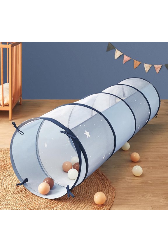Kids Play Tunnel for Toddlers, 69" Foldable Crawl Tunnel for Babies, Portable Pop-Up Dog Play Tent for Indoor & Outdoor Fun, Blue