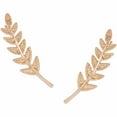 thumbnail image 1 of Tiny Leaf Ear Climbers - Delicate Crawler Cuff Stud Jacket Earrings, Gold-Tone, 1 of 10
