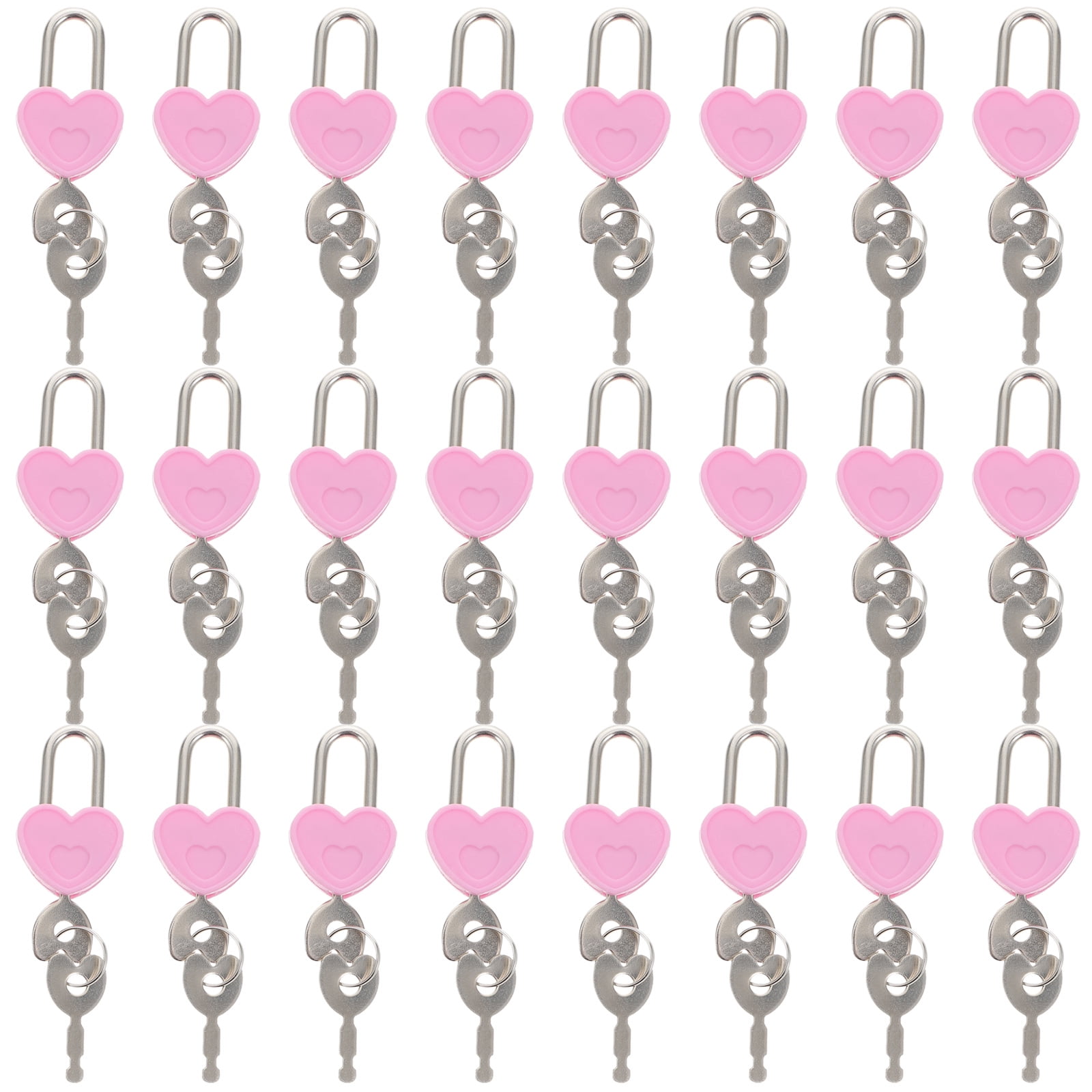 Tiny Locks with Key 24 Pcs Diary Small Metal Mini Keys Security Padlock Pink Travel