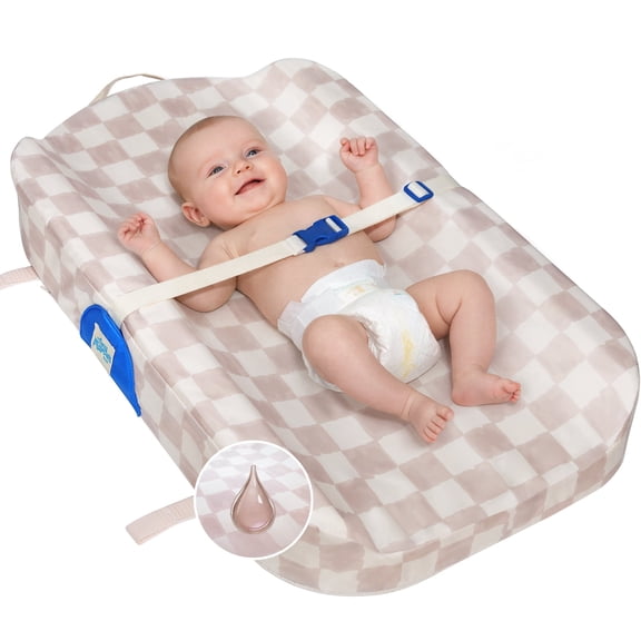 Tiny Marvels Baby Changing Pad with Cover, Waterproof Diaper Changing Pad with Non-Slip Base, Soft Contoured Changing Pad for Dresser, Nursery & Travel