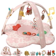 Tiny Marvels Play Gym, Stage-Based Developmental Activity Gym & Play Mat for Baby to Toddler, 5 Removable Sensory Toys,0+ Months Blush Bloom