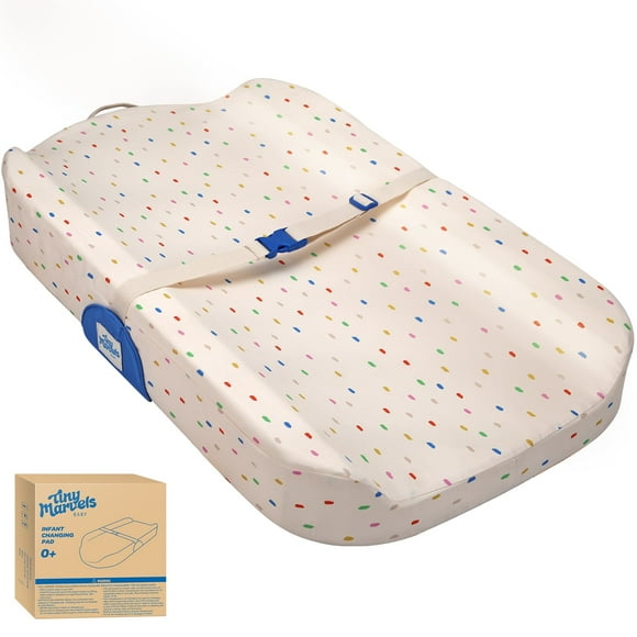 Tiny Marvels Non-Slip Changing Pad, Upgrade Size (18" x 31.50"), Soft Washable Cover, Safe Contoured Baby Changing Pad Fits Standard Changing Tables & Dressers
