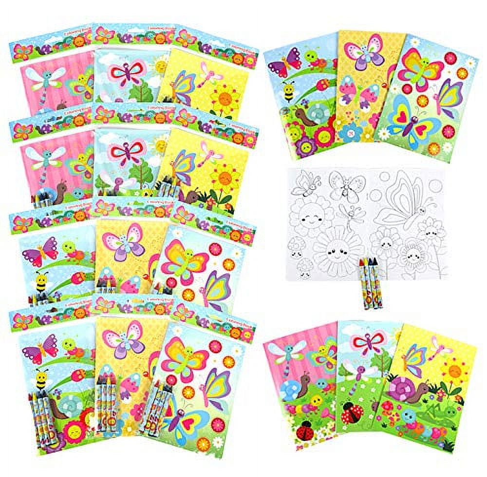 Tiny Mills Butterfly Spring Insect Coloring Books with Crayons