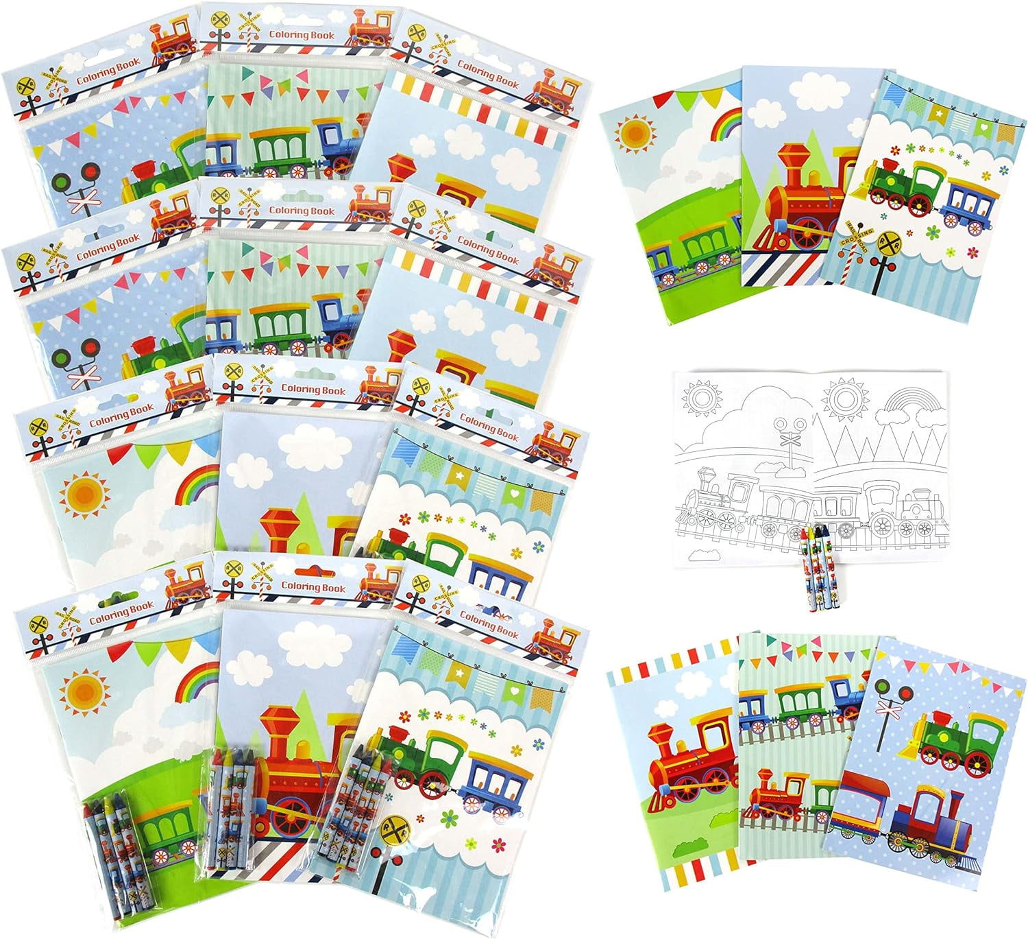 Tiny Mills Train Coloring Book Set with 12 Coloring Books and 48 ...