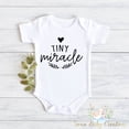thumbnail image 1 of Tiny Miracle , Pregnancy Announcement Shirt, We Hoped And We Prayed , Ivf , Tiny Miracle Baby Bodysuit, Pregnancy Reveal Cute And Cool Baby Bodysuit, Baby Bodysuit Lat 4424, 1 of 3