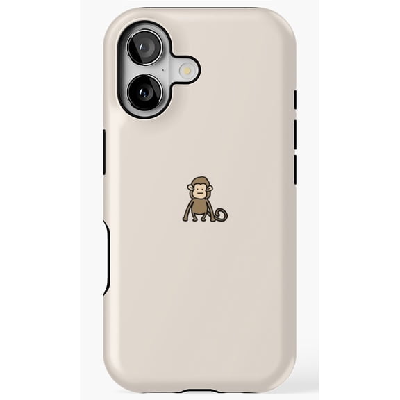 Tiny Monkey Hand Drawn Miniature Style Phone Case for iPhone 17 16 15 14 13 12 11 Pro Max