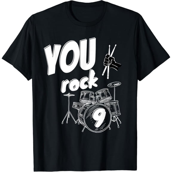 Tiny Nest 9 Years 9Th Birthday Boys Girls Drum Kit T-Shirt, Size S To 5XL T-Shirt