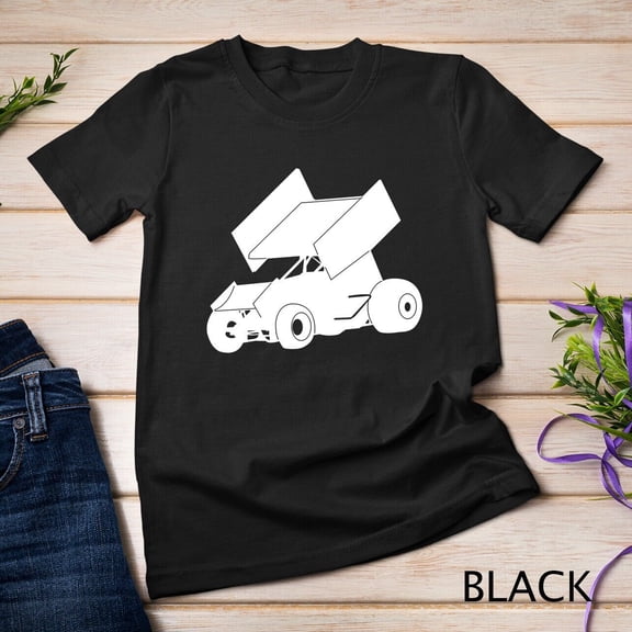 Tiny Nest Silhouette Sprint Car Racing Dirt Track Racer Driver Rider Unisex T-shirt