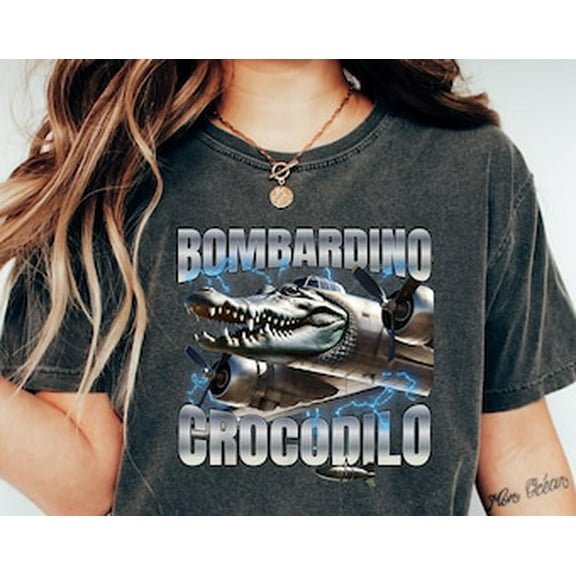 Tiny Nest Bombardino Crocodilo Brain Rot Shirt, Bombardino Crocodilo T-Shirt, Italian Brainrot Tee, Weird Clothes, Crocodile Tee Shirt For Boy, Girl, Gift For Friend
