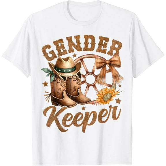 Tiny Nest Boots or Bows Gender Reveal Decorations Keeper of the Gender T-Shirt