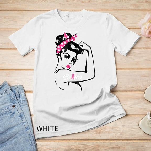 Tiny Nest Breast Cancer Warrior Awareness Tee Support Believe Unisex T-shirt