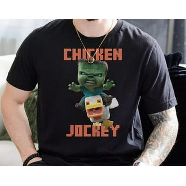 Tiny Nest Chicken Jockey Shirt, Cotton Gamer Gift, Cartoon Graphic Shirt V3, Quirky Tee For Chicken Lovers Shirt, Minecraft Movie Shirt Shirt For Boy, Girl, Gift For Friend