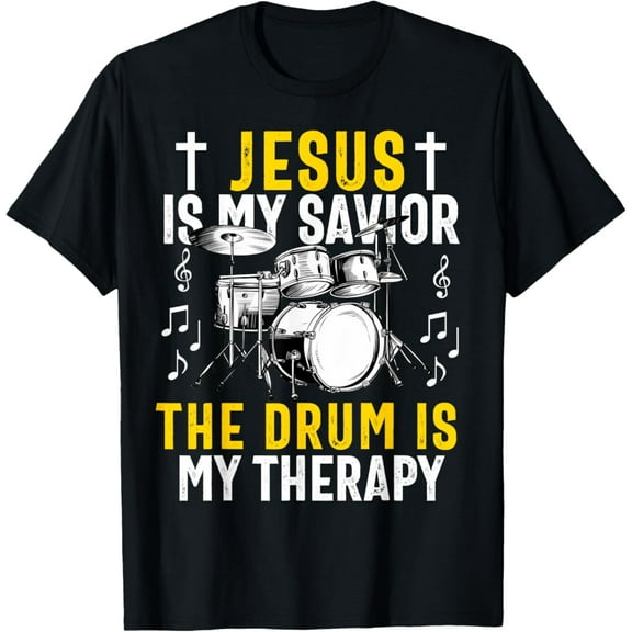 Tiny Nest Christian Drummer Drum Player Stick Men Jesus Worship Music T-Shirt, Size S To 5XL T-Shirt