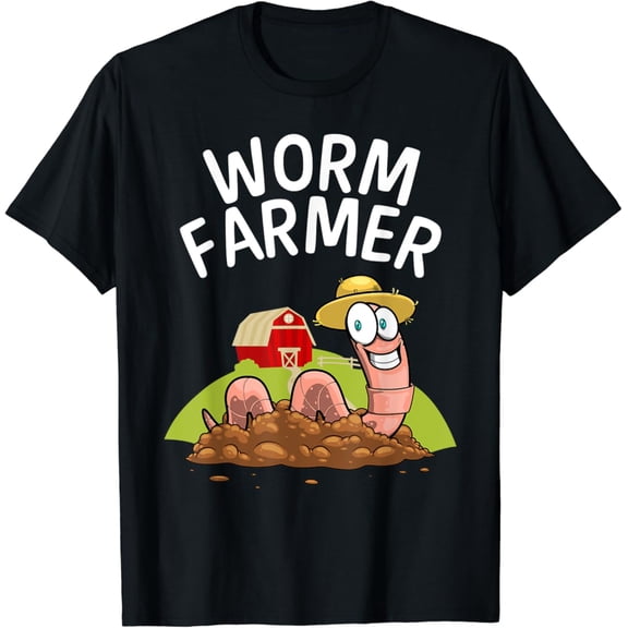 Tiny Nest Cool Worm Farmer For Men Women Red Wiggler Worm Composting T-Shirt, Gift For Friend
