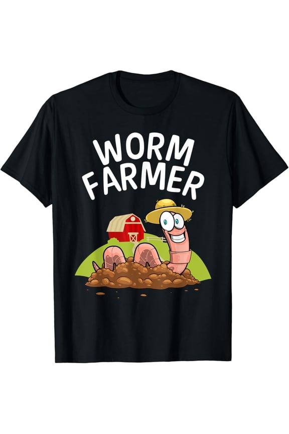 Cool Worm Farmer For Men Women Red Wiggler Worm Composting T-Shirt, Gift For Friend