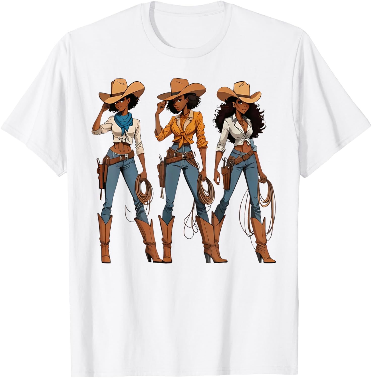 Tiny Nest Cowgirl Western Country Texas Rodeo Black African American T ...