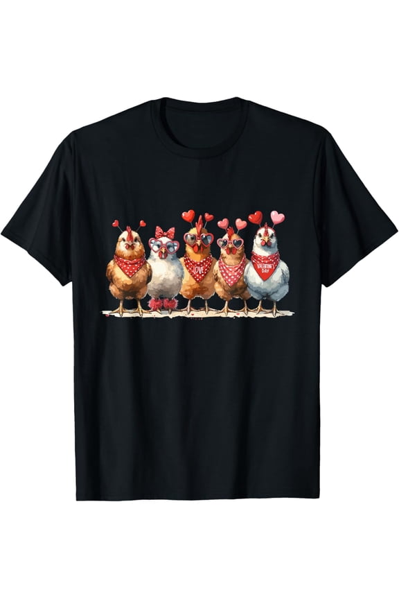 Cute Chicken Valentines Day Chicken Lover Valentine Farmer T-Shirt, Gift For Friend