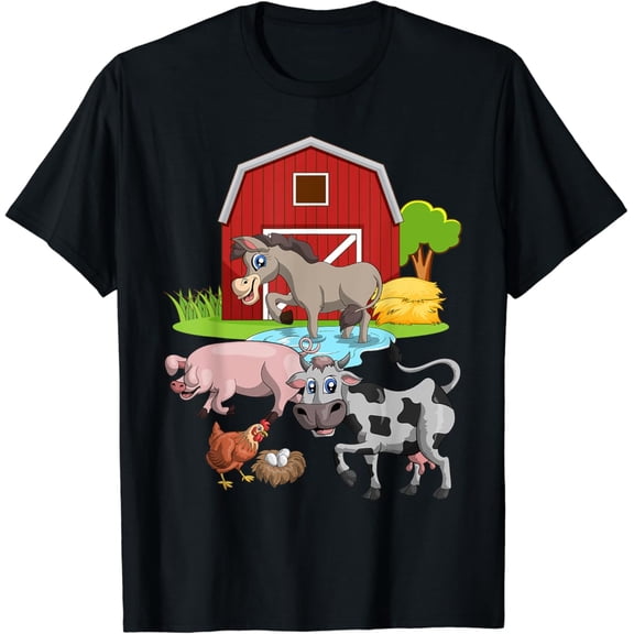 Tiny Nest Cute Donkey Pig Chicken Cow Farming Kids Farm Animal T-Shirt, Gift For Friend