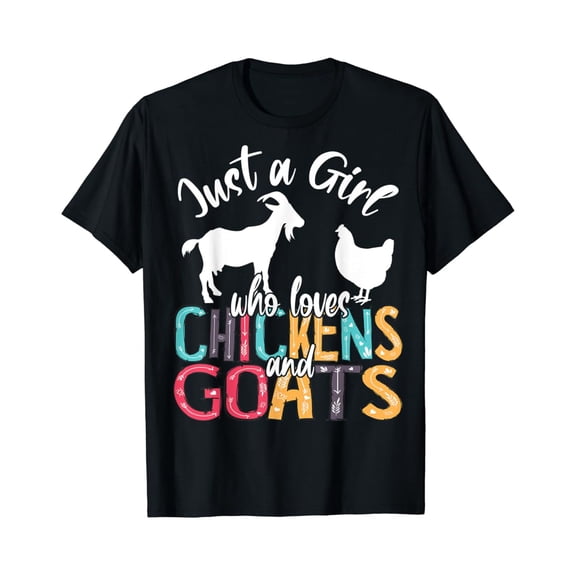 Tiny Nest Cute Just A Girl Who Loves Chickens Goats Farmer Girls Gift T-Shirt, Gift For Friend