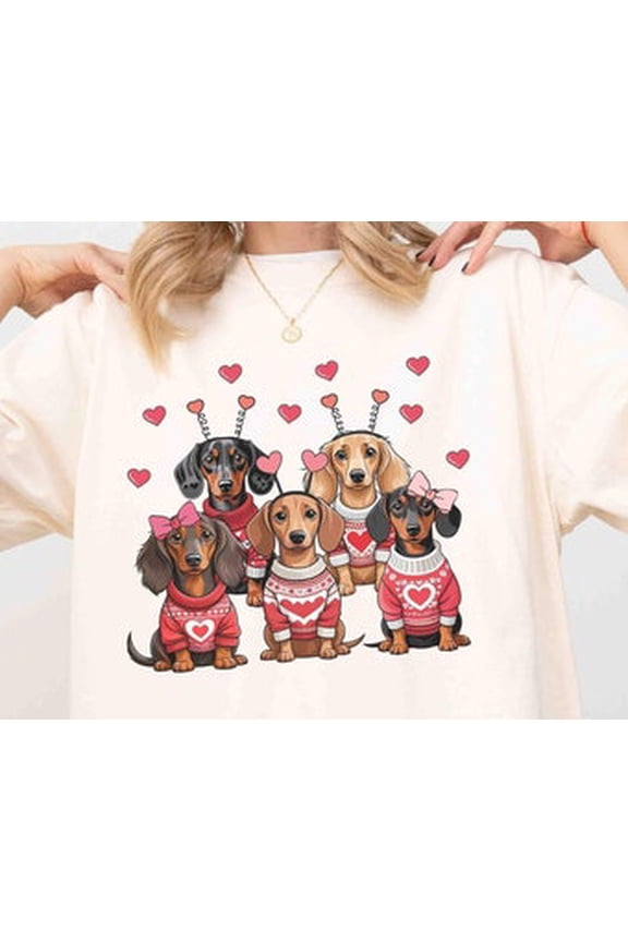 Dachshund Valentines Shirt, Dachshund Shirt, Valentine'S T-Shirt, Tee, Dog Mom Gift, Doxie Dachshund Mom Valentines Tshirt, Gift For Friend