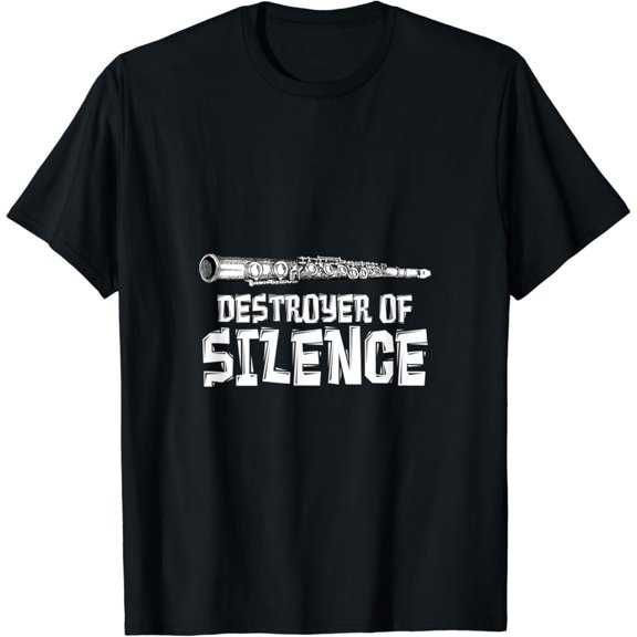 Tiny Nest Destroyer Silence Flute Player Band Music Flautist Musician T-Shirt, Size S To 5XL T-Shirt