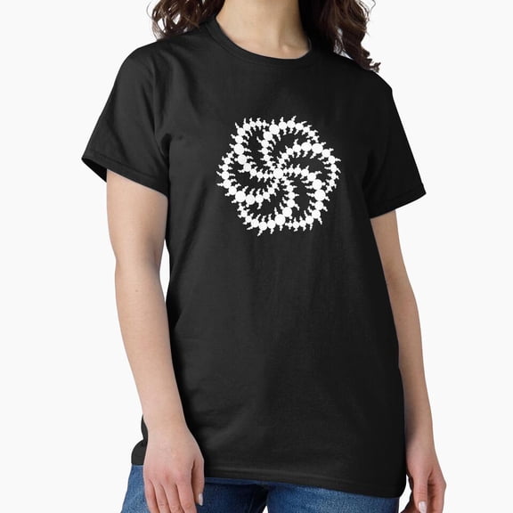 Tiny Nest Double Six Sided Triskelion Crop Circle - White Classic T-Shirt, Size S To 5XL T-Shirt