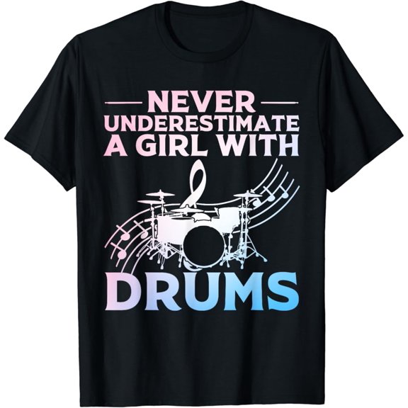 Tiny Nest Drummer Art For Women Girls Drum Set Musician Drumming T-Shirt, Size S To 5XL T-Shirt