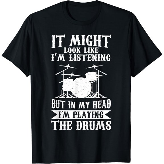 Tiny Nest Drummer In My Head I'M Playing The Drums T-Shirt, Size S To 5XL T-Shirt