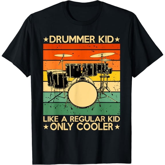Tiny Nest Drumming Shirt For Boys Girls Retro Drum Set Drummer T-Shirt, Size S To 5XL T-Shirt