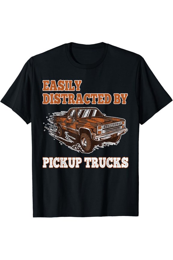 Easily Distracted By Pickup Trucks Kids Boys Toddler Trucker T-Shirt, Gift For Friend
