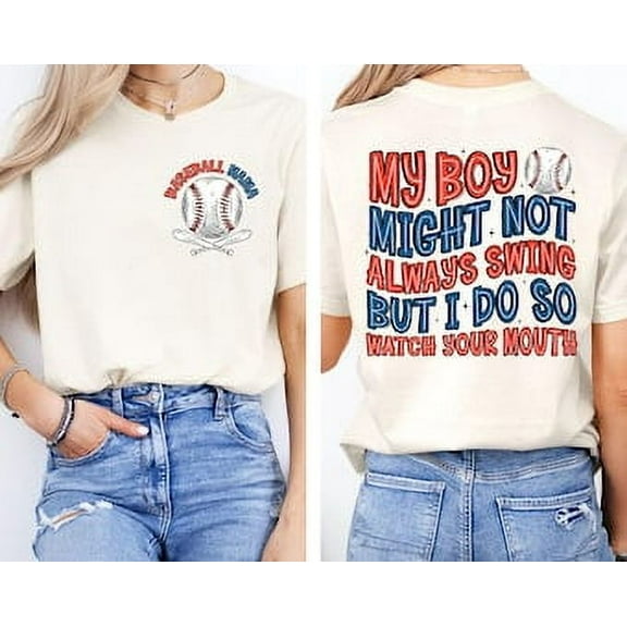 Tiny Nest Family Baseball Shirt, My Boy Might Not Always Swing, But I Do So Watch Your Mouth Shirt, Baseball Season Tee, Sports Mom Tee, Baseball Gift