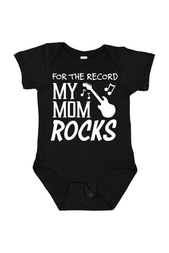 For The Record, My Mom Rocks Baby Bodysuit Mothers Day Mother Parent, New Born, Baby Shower Gift, New Parents Gift
