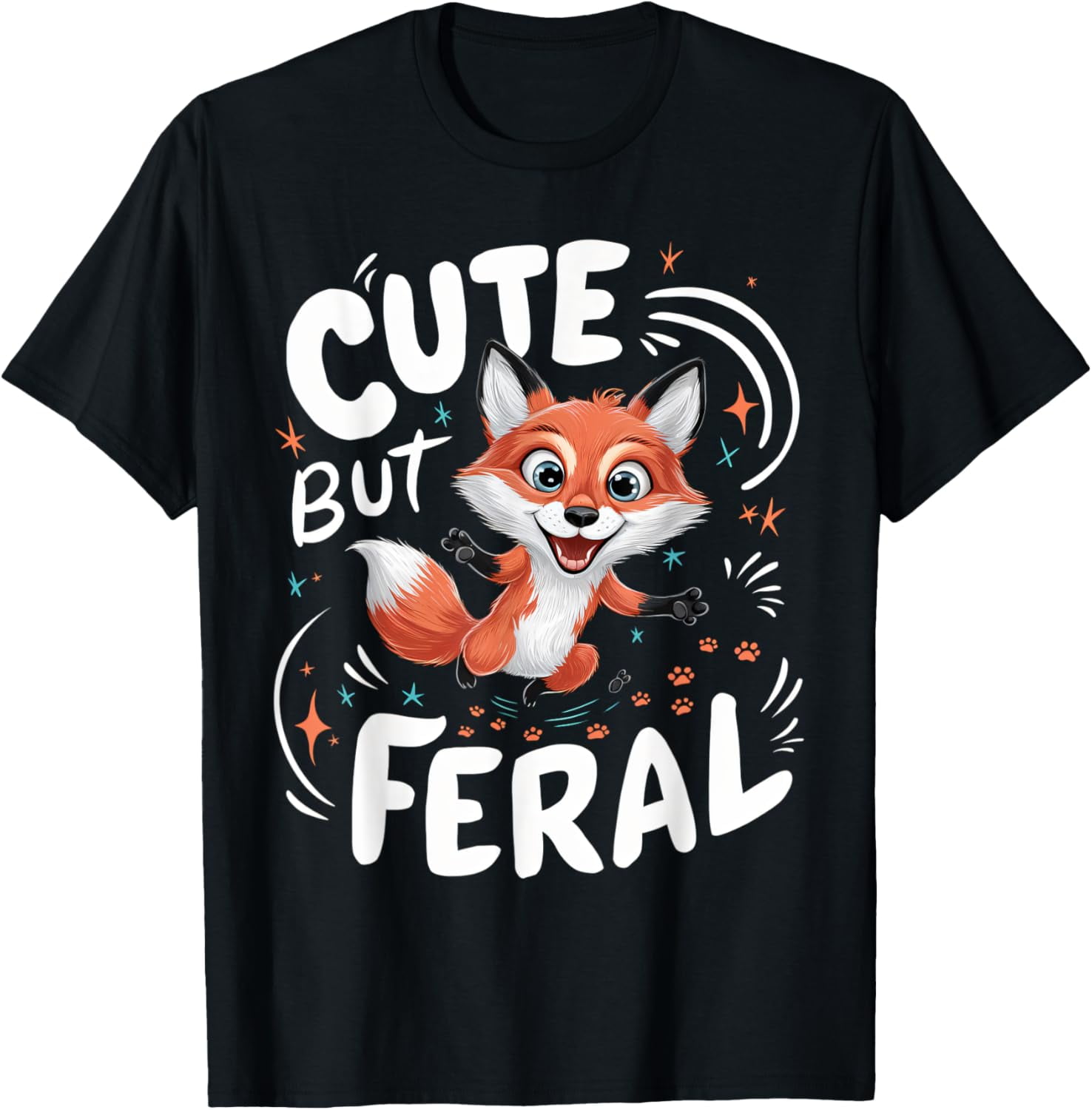 Feral But Cute Junior s Graphic Baby Tee Sizes XS XXL