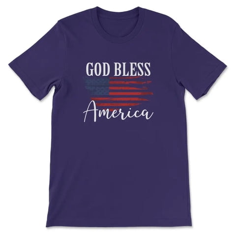 Tiny Nest God Bless America Us Flag Patriotic T-Shirt Shirt For Boy, Girl, Gift For Friend