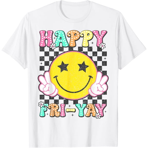 Tiny Nest Happy Fri-Yay Groovy Teacher Friday Weekend Fri Yay T-Shirt